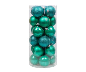 Peacock Coloured Christmas Baubles