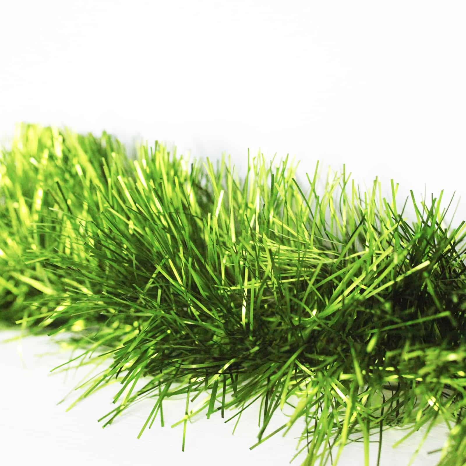 10m APPLE GREEN Christmas Tinsel 150mm wide