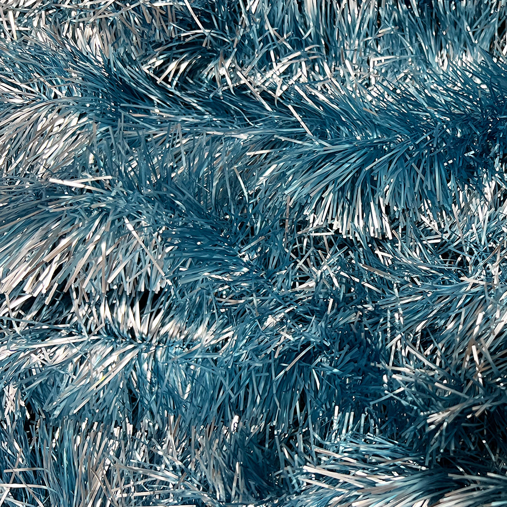 10M PASTEL BLUE Christmas Tinsel 100mm wide