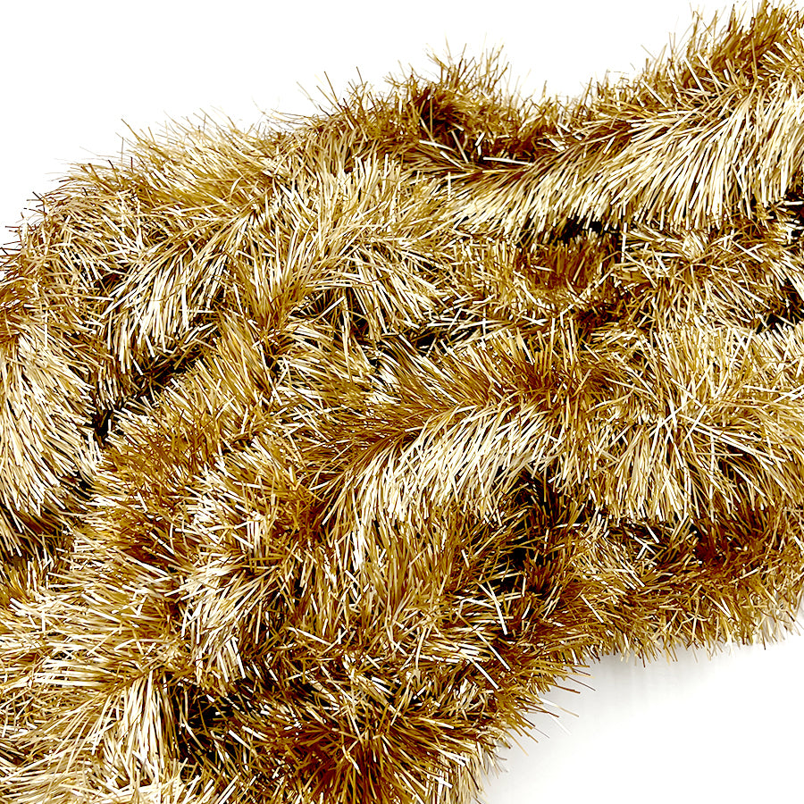10m FROSTED GOLD Christmas Tinsel 100mm wide