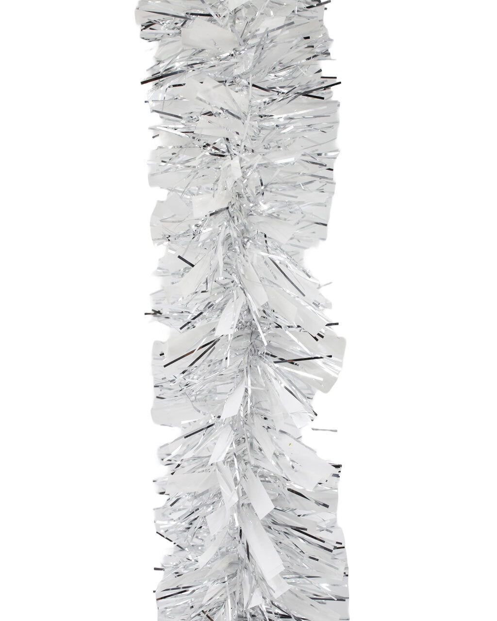 10m WHITE SILVER Christmas Tinsel 75mm wide