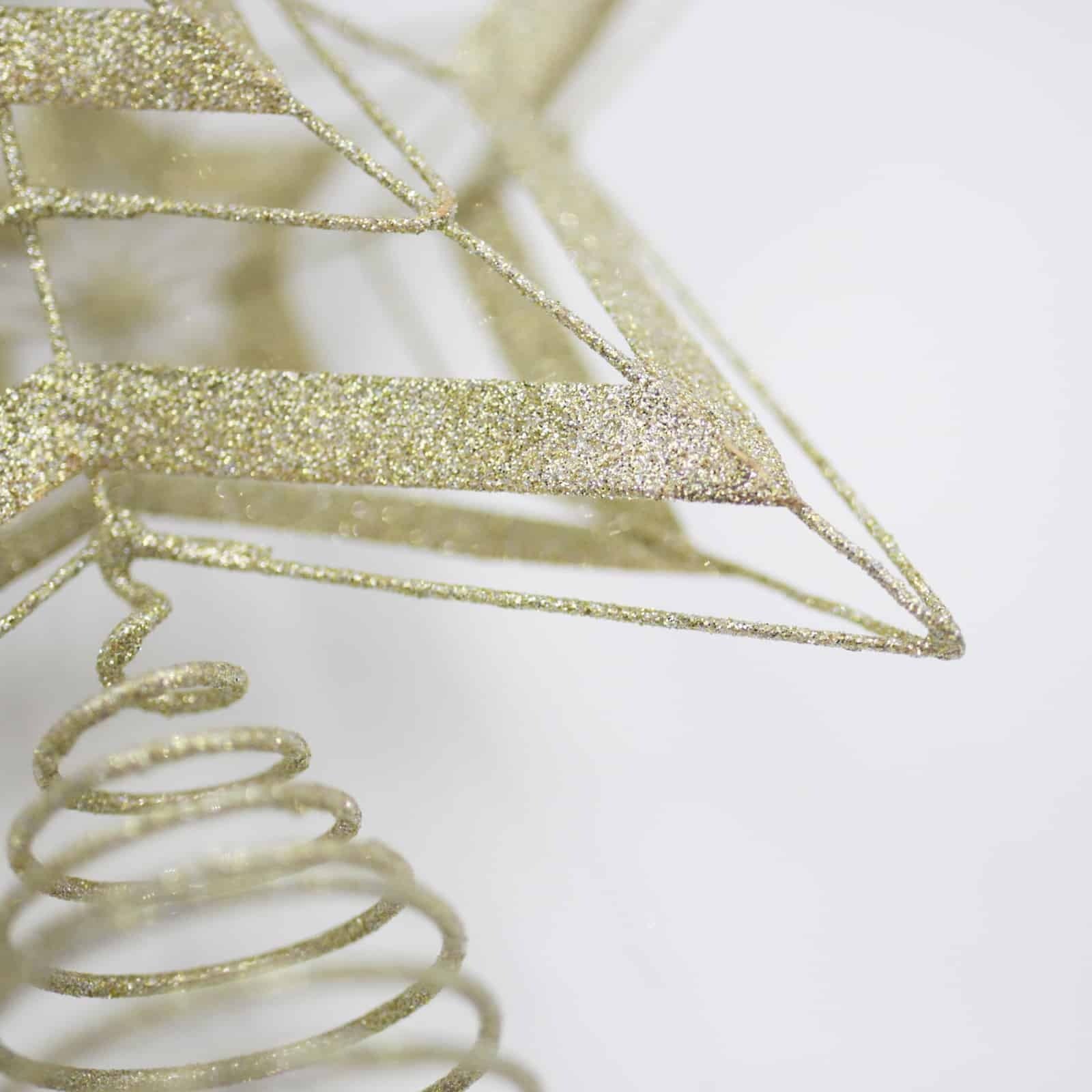 CHAMPAGNE GLITTER TREE TOPPER STAR 215mm