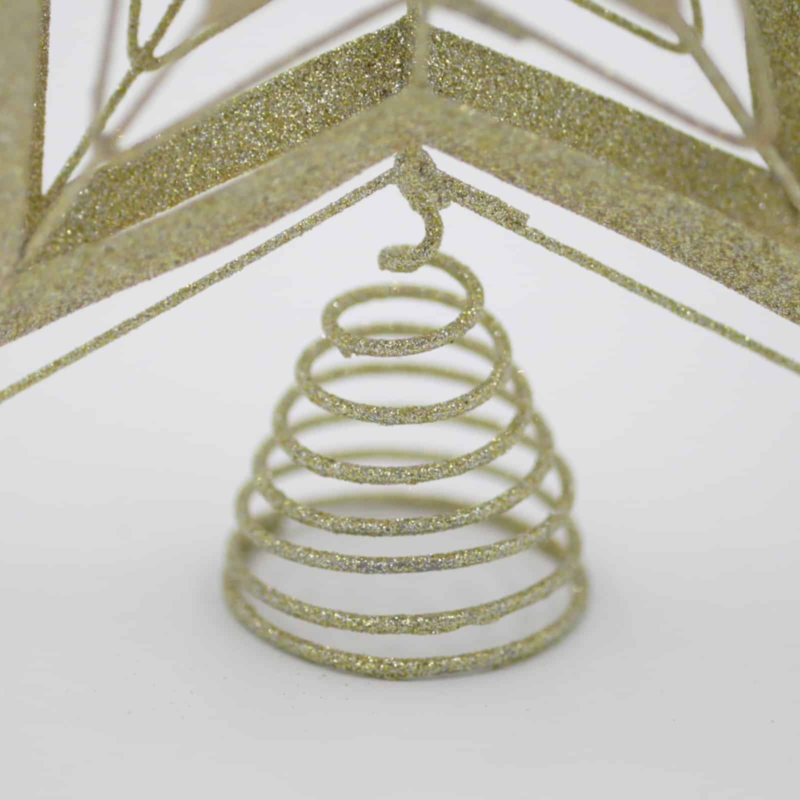CHAMPAGNE GLITTER TREE TOPPER STAR 215mm