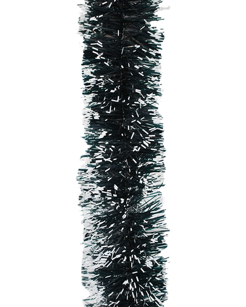 2.5m GREEN With WHITE TIPS ChristmasTinsel 75mm wide