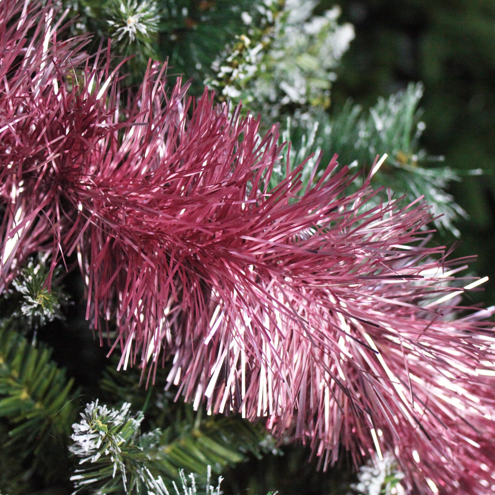 2.5m FROSTED PINK Christmas Tinsel 75mm wide