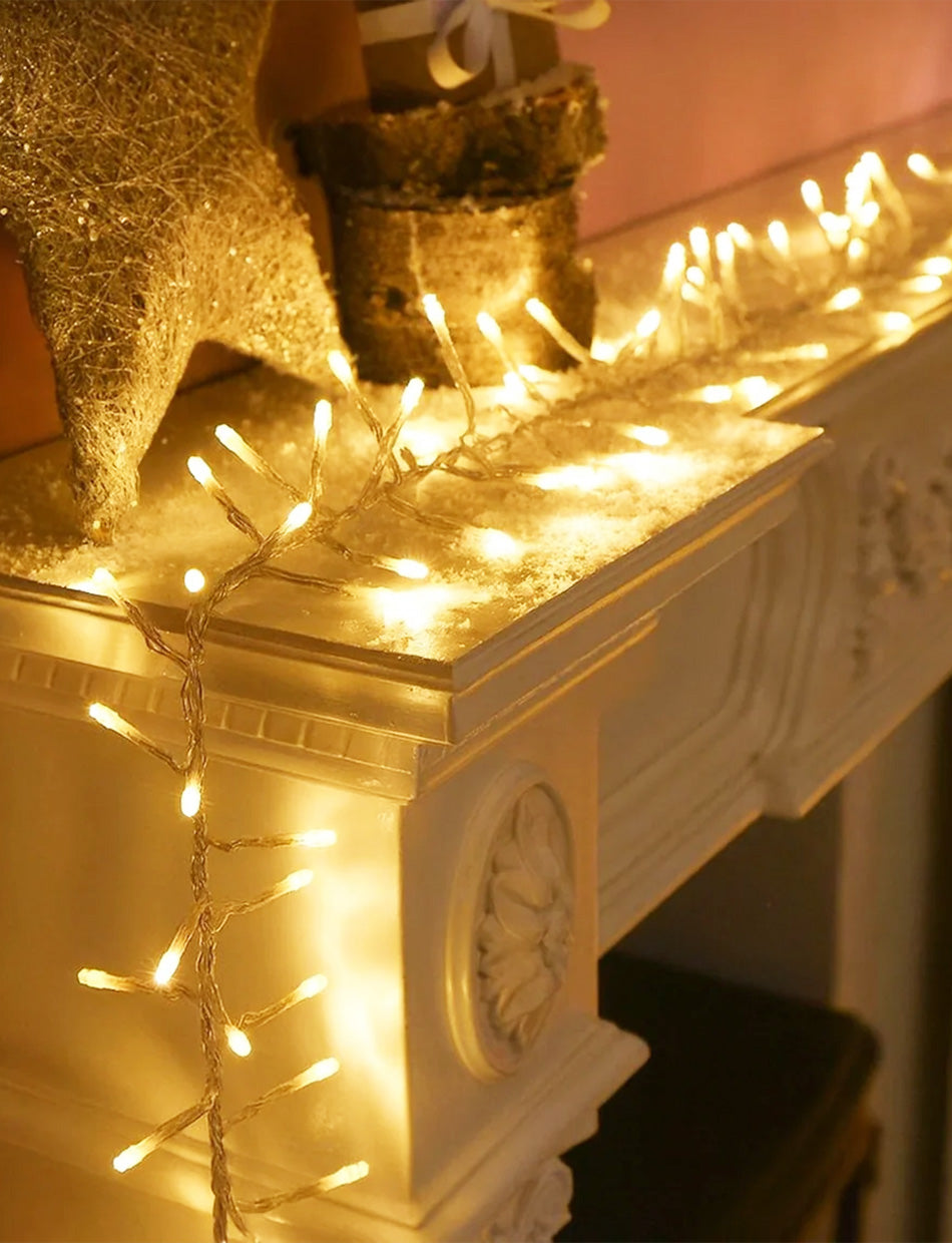 2000 LED Connectable Cluster String Light Warm White