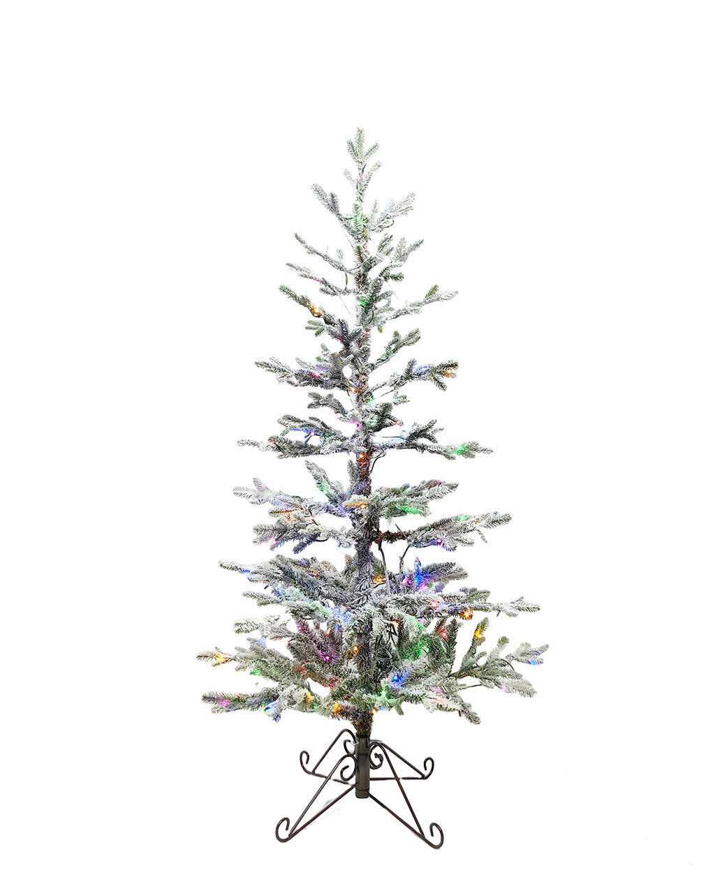 Scandinavian Flocked Fir Pre-Lit Christmas Tree