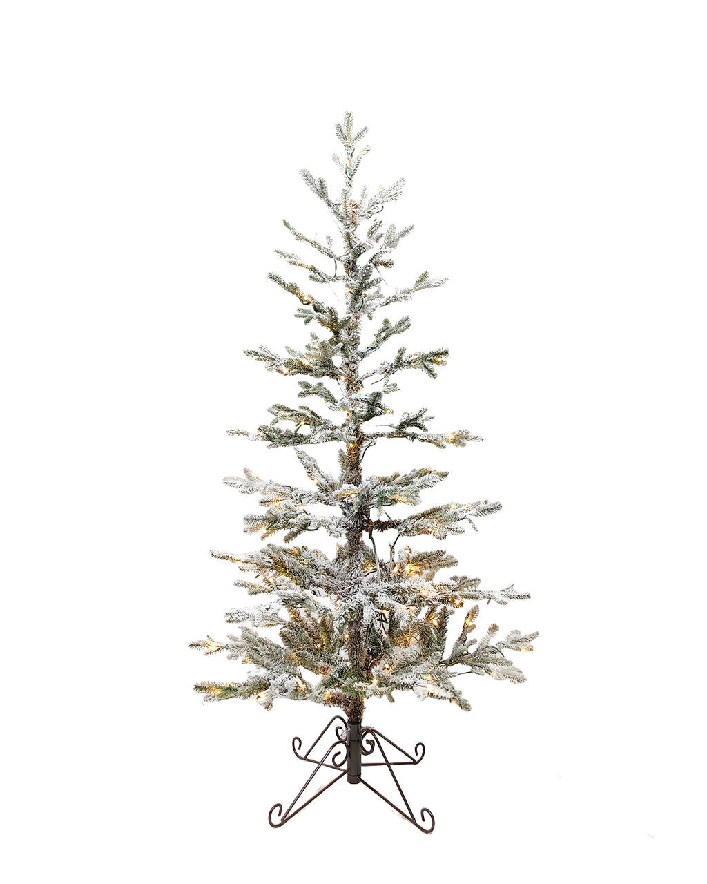Scandinavian Flocked Fir Pre-Lit Christmas Tree