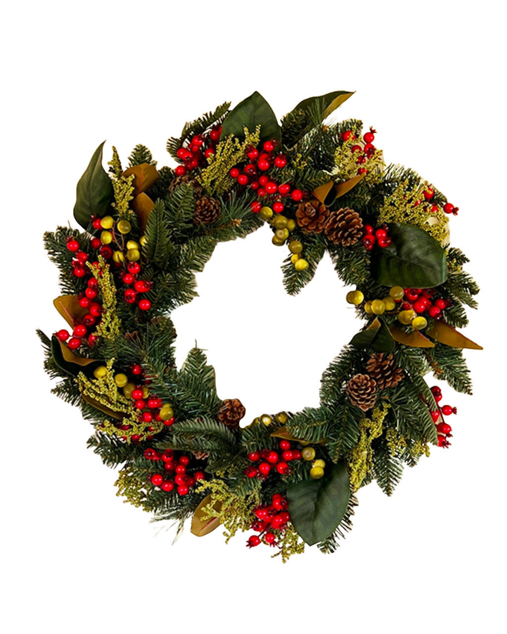 The Hamptons Wreath 71cm Green Pre Decorated