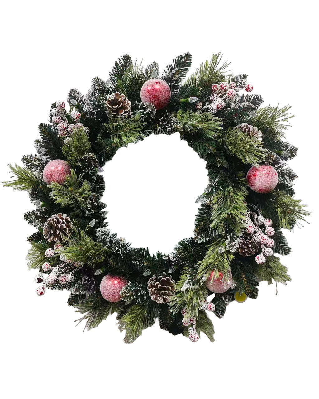 The Frosted Orchard Wreath 24.5" 60cm Battery Lights