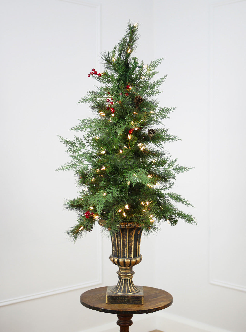 Edinburgh Potted Pine Pre-Lit Christmas Tree