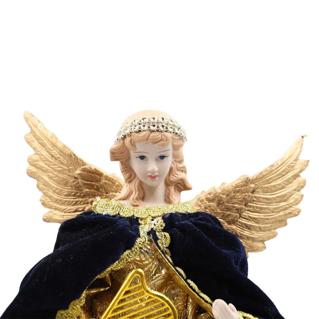 Navy Blue and Gold Angel Tree Topper