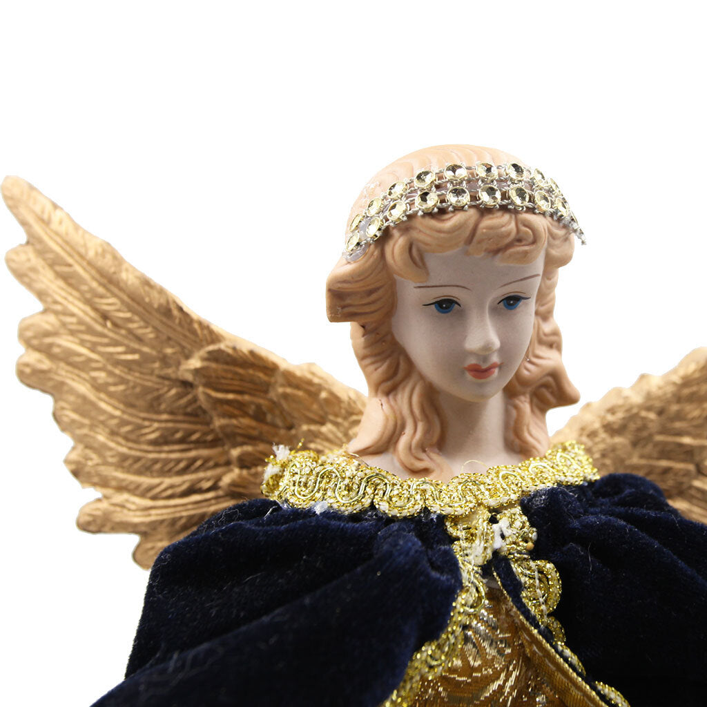 Navy Blue and Gold Angel Tree Topper
