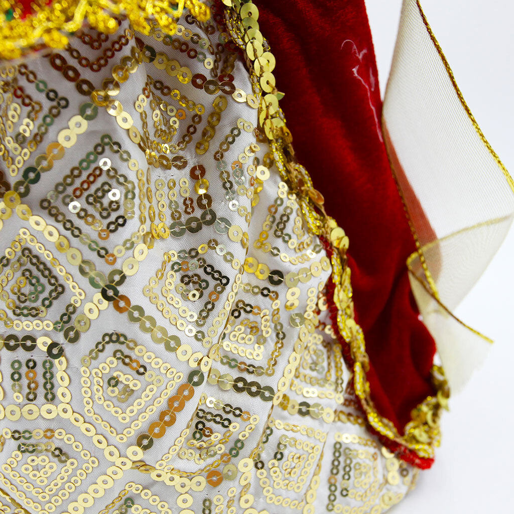 Red and Gold Angel Tree Topper 40cm