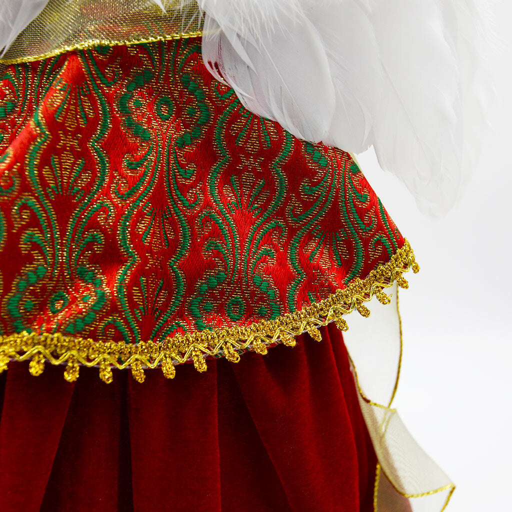 Red and Gold Angel Tree Topper 40cm