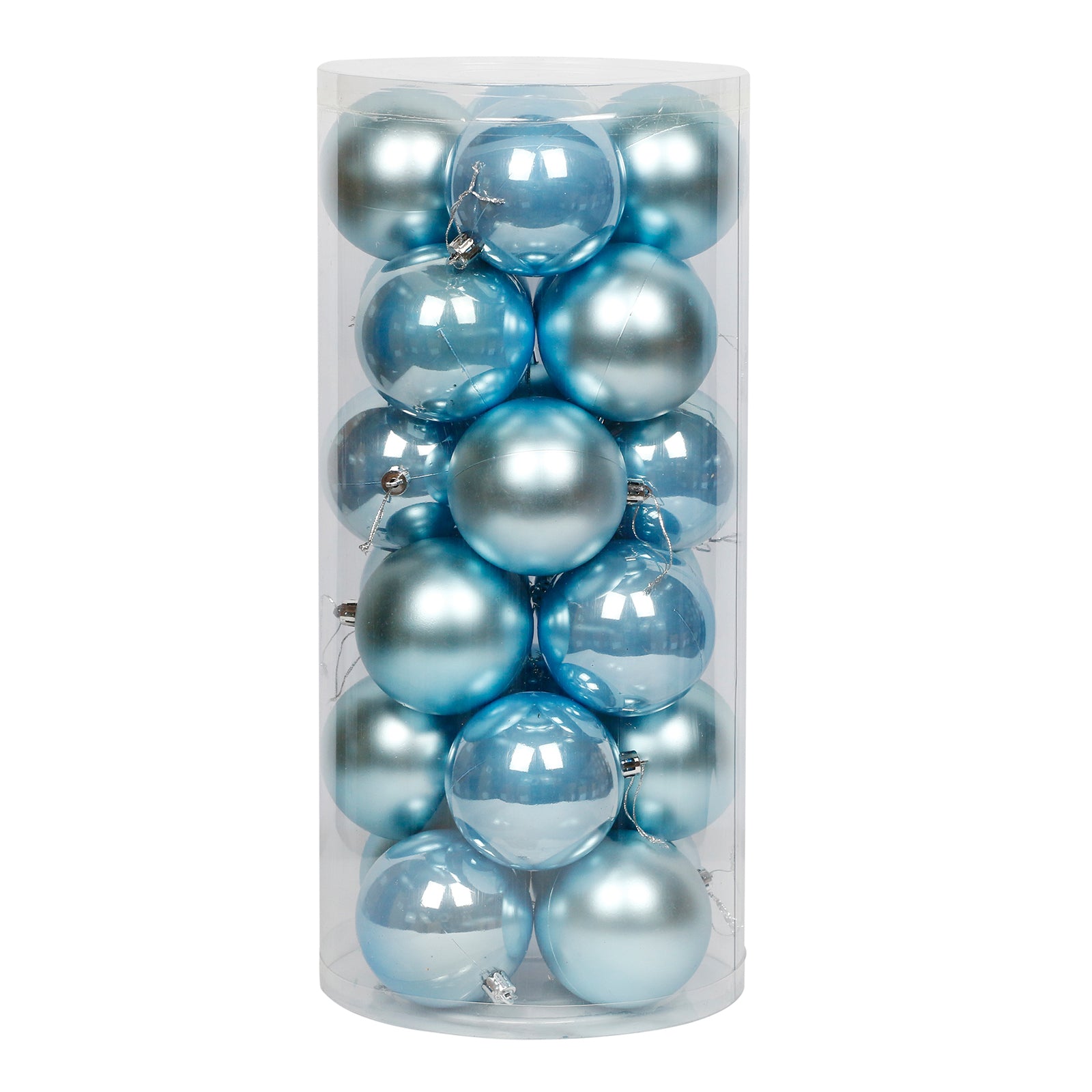 Baby Blue Christmas Baubles 60mm Pearl Matt