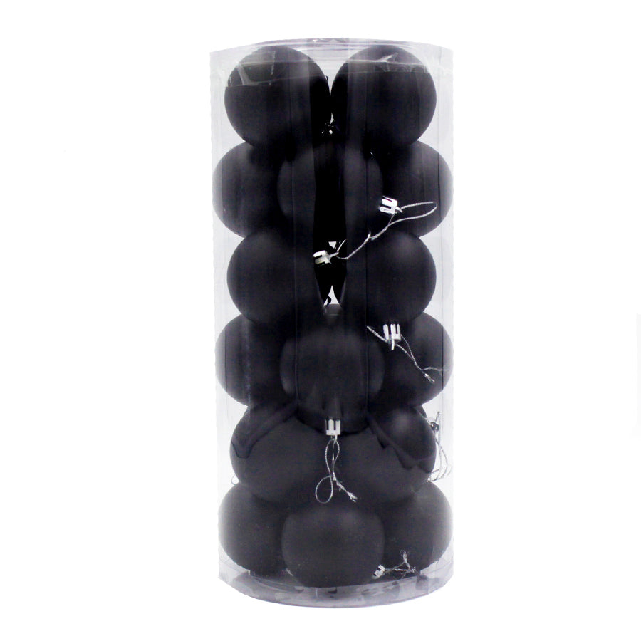 Black Christmas Baubles 70mm Matt Packs