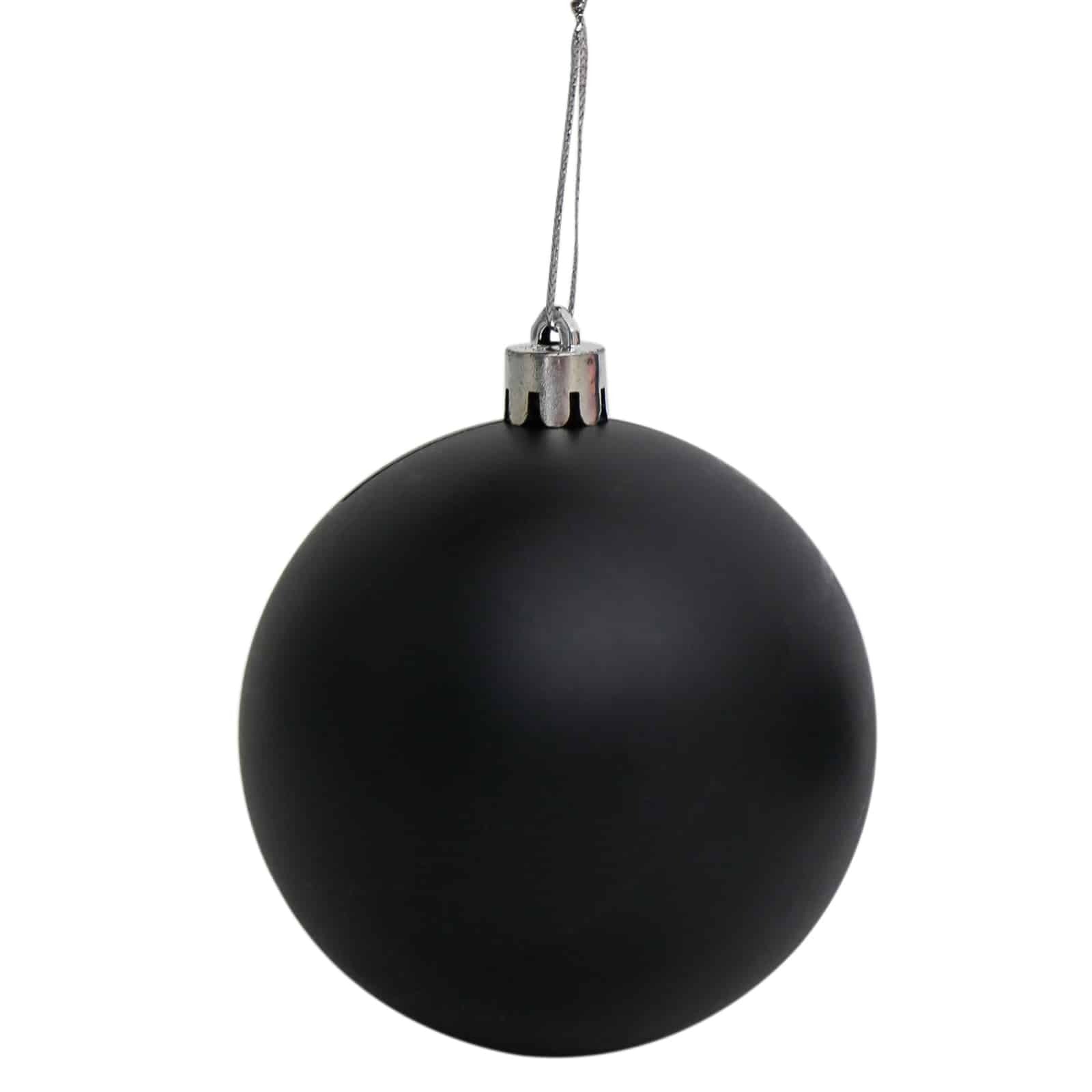 Black Christmas Baubles 70mm Gloss Pearl Matt 24 Pack
