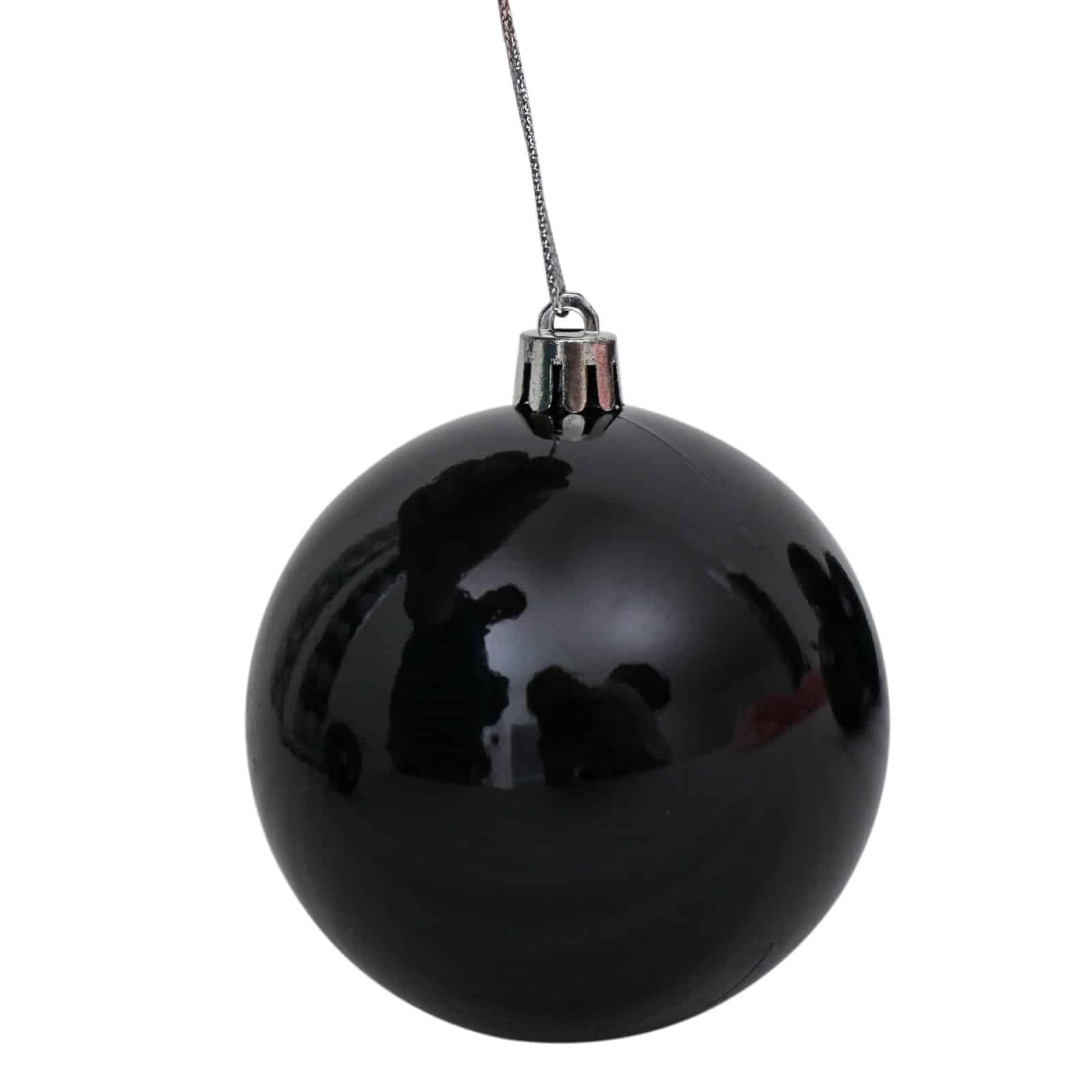Black Christmas Baubles 70mm Gloss Pearl Matt 24 Pack