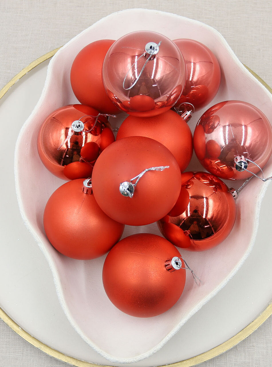 CORAL Christmas Baubles 80mm 24 & 48 Packs