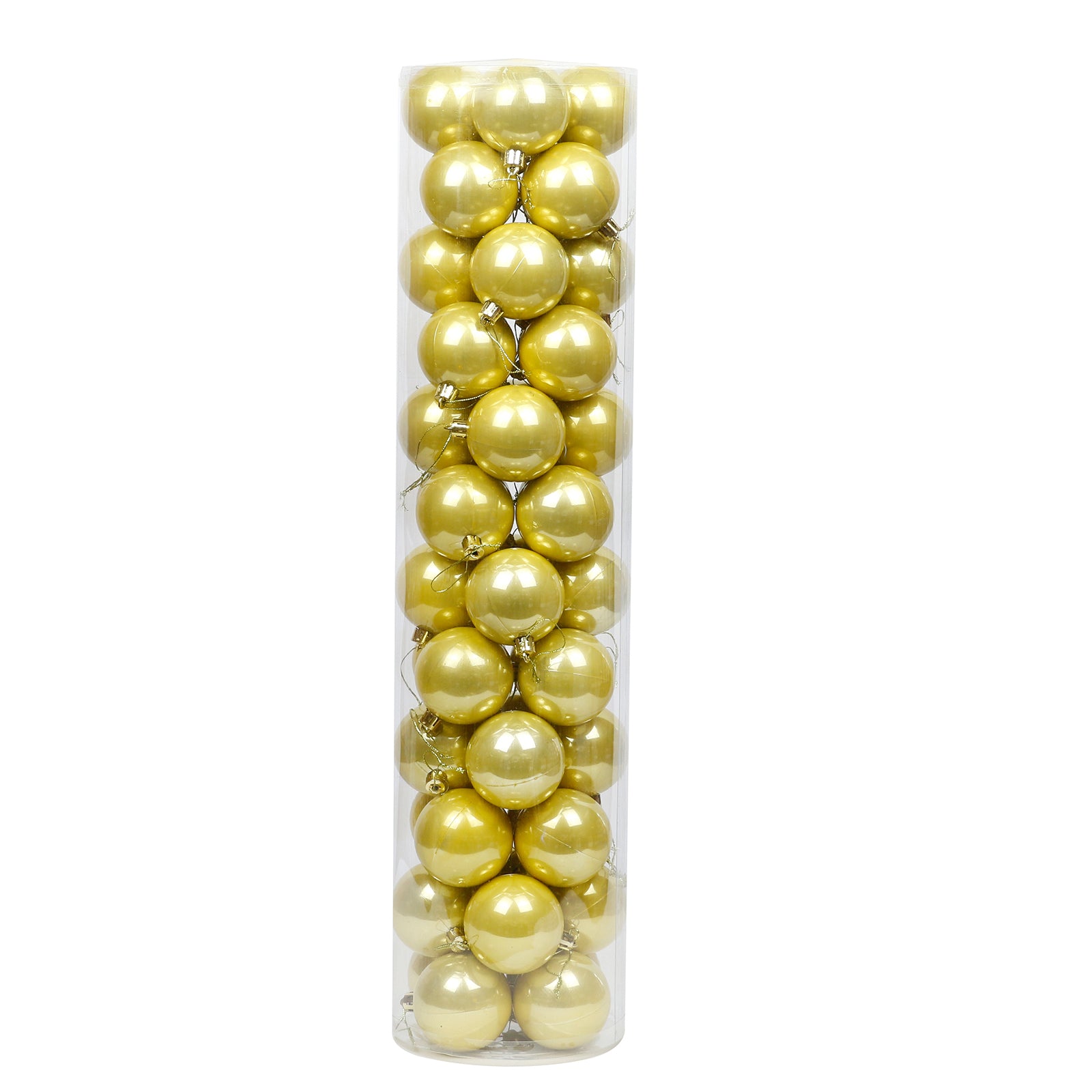 Gold Christmas Baubles 80mm Pearl 48 Pack