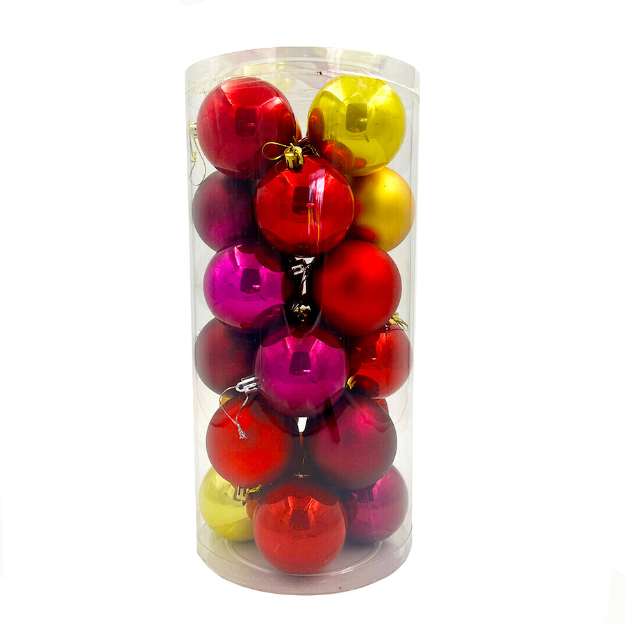 Gold Red Burgundy Christmas Baubles 80mm Packs