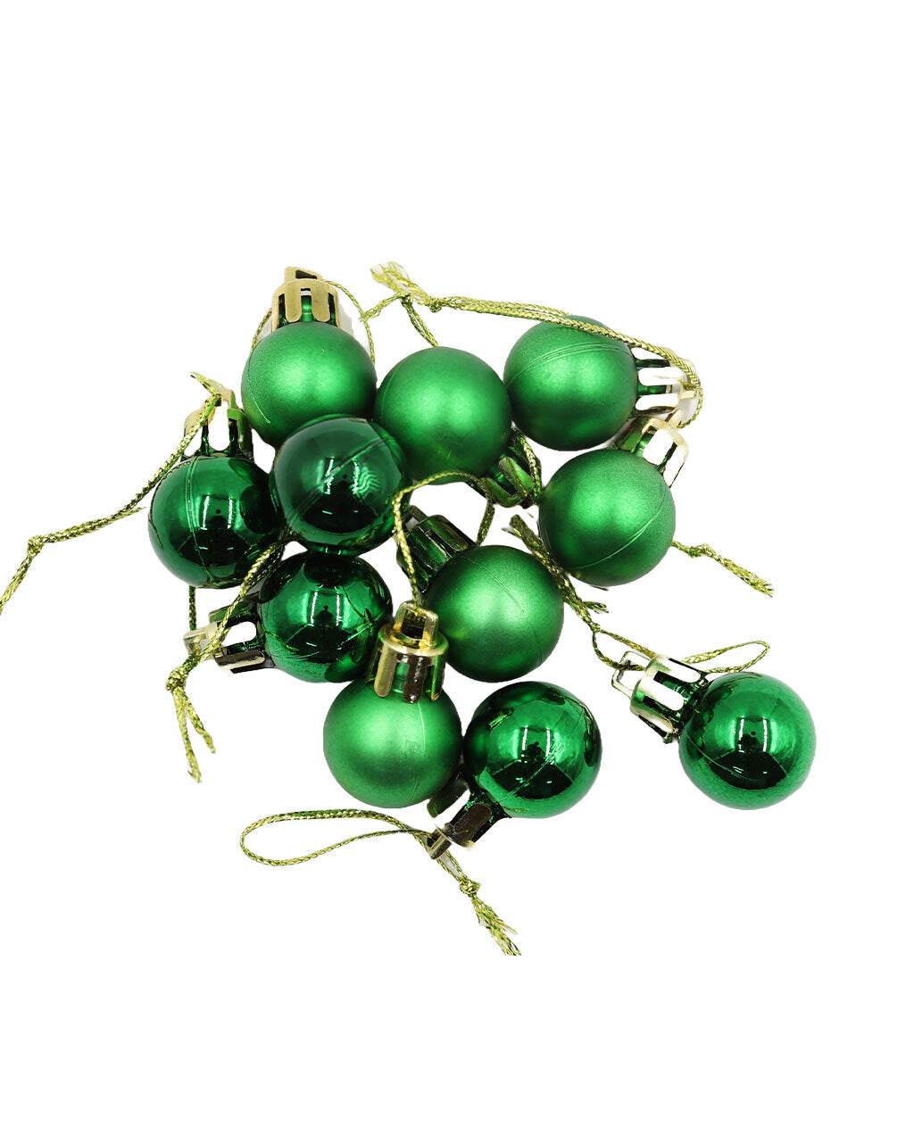 GREEN 20mm Christmas Baubles Gloss Matt 30 Pack