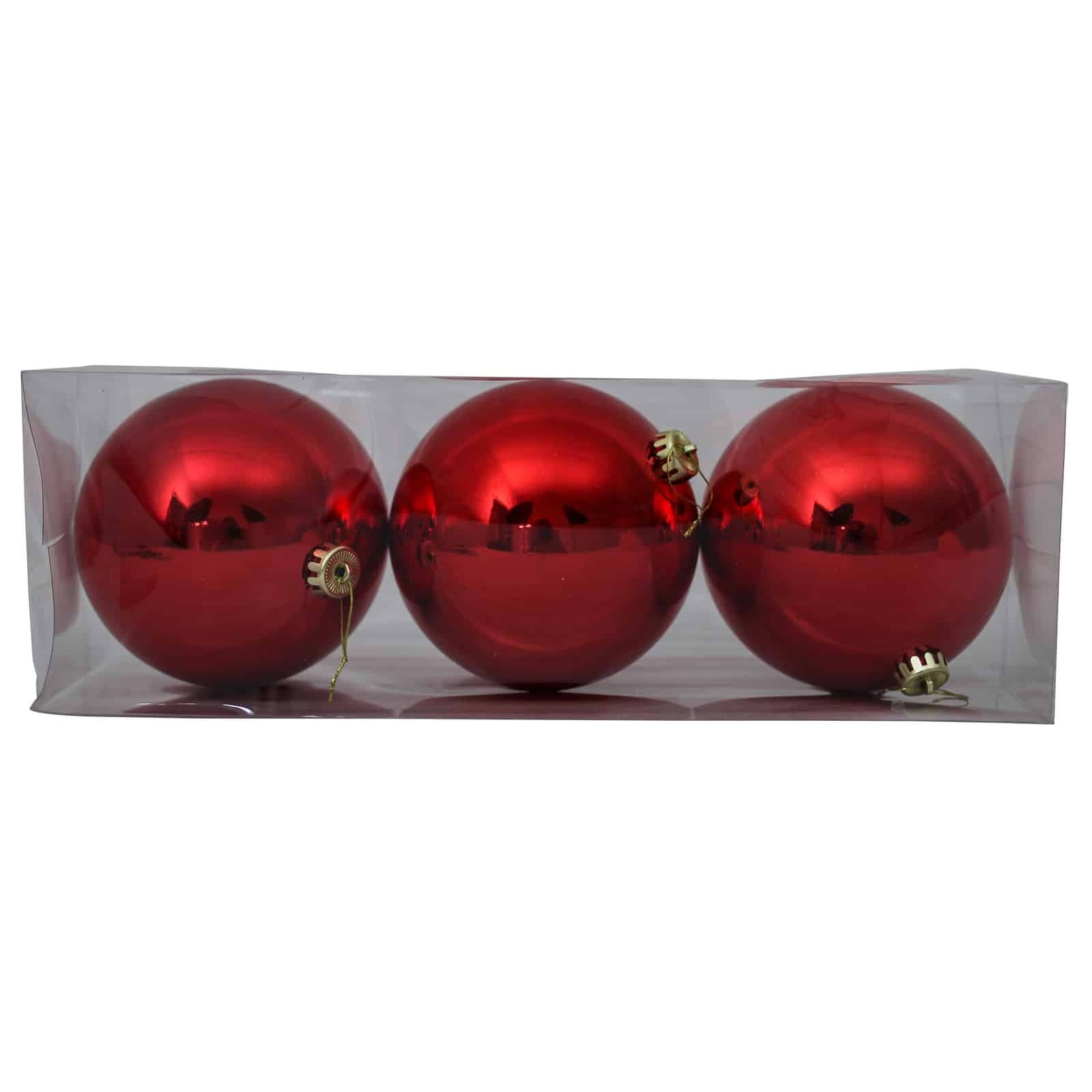 RED 150mm Christmas Baubles Gloss