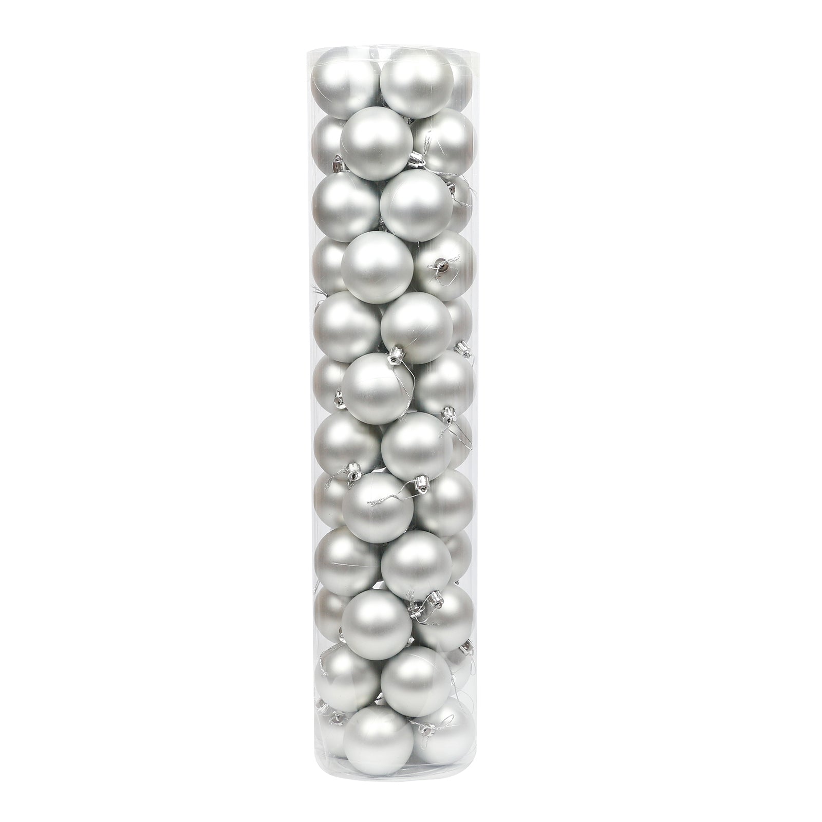 Silver Christmas Baubles 70mm Pearl