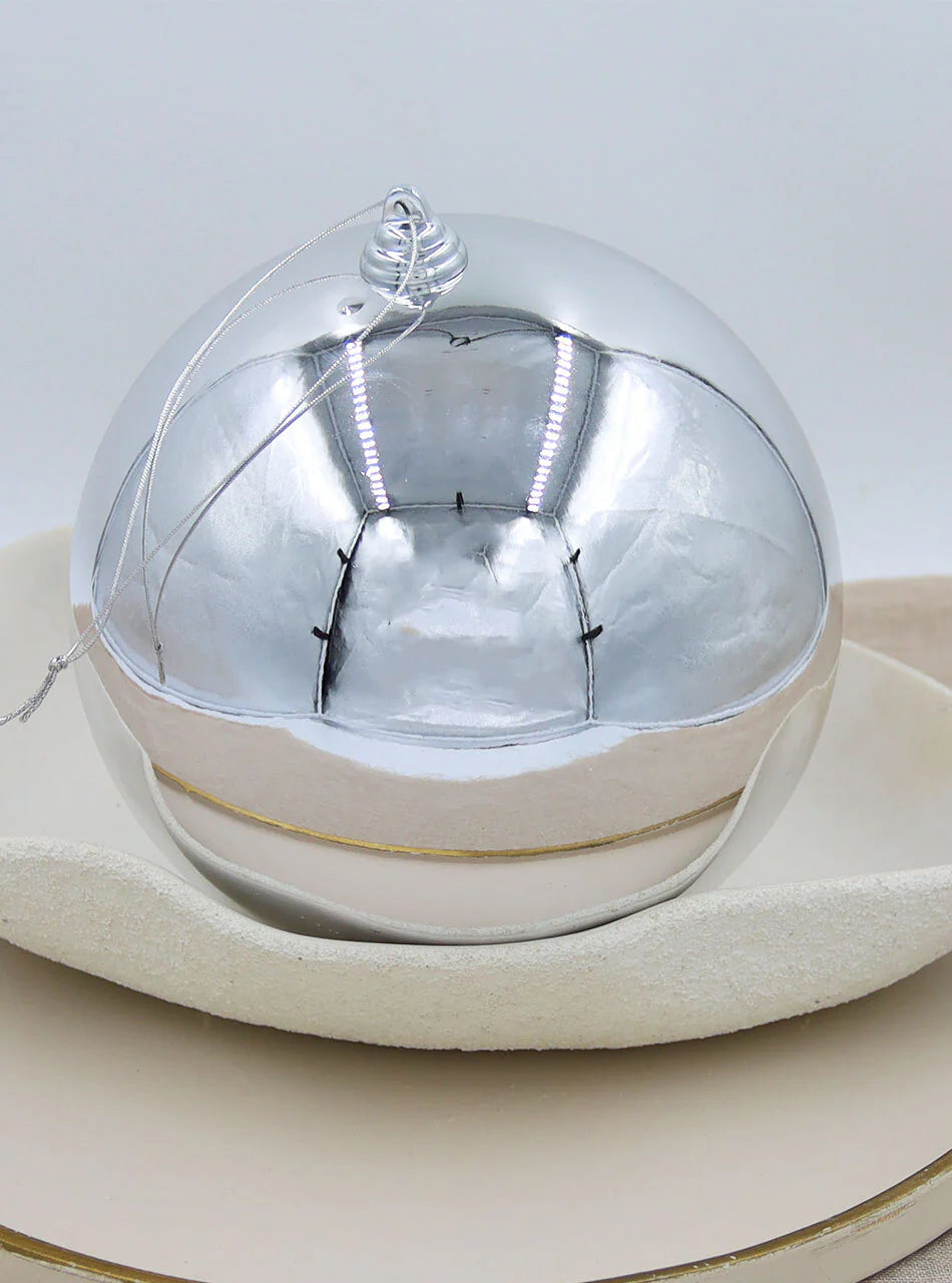 Silver 300mm Christmas Bauble Gloss 1 Ball