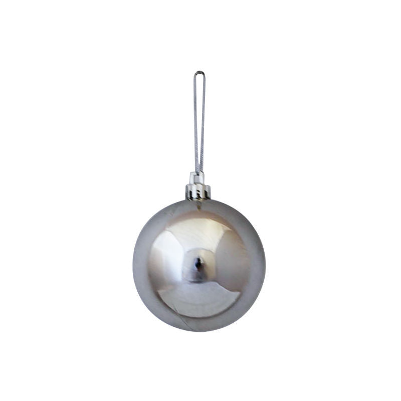Christmas Baubles 70mm SILVER 24 Pack