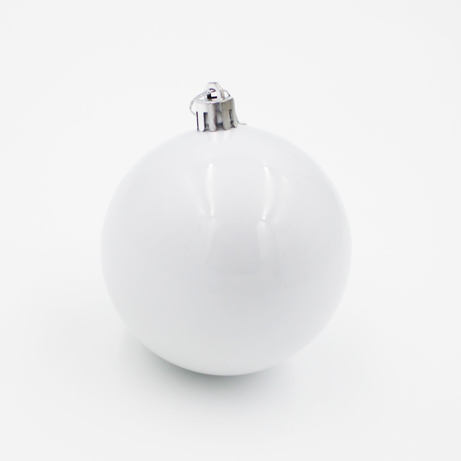 80mm Christmas Baubles WHITE 24 & 48 Packs Gloss
