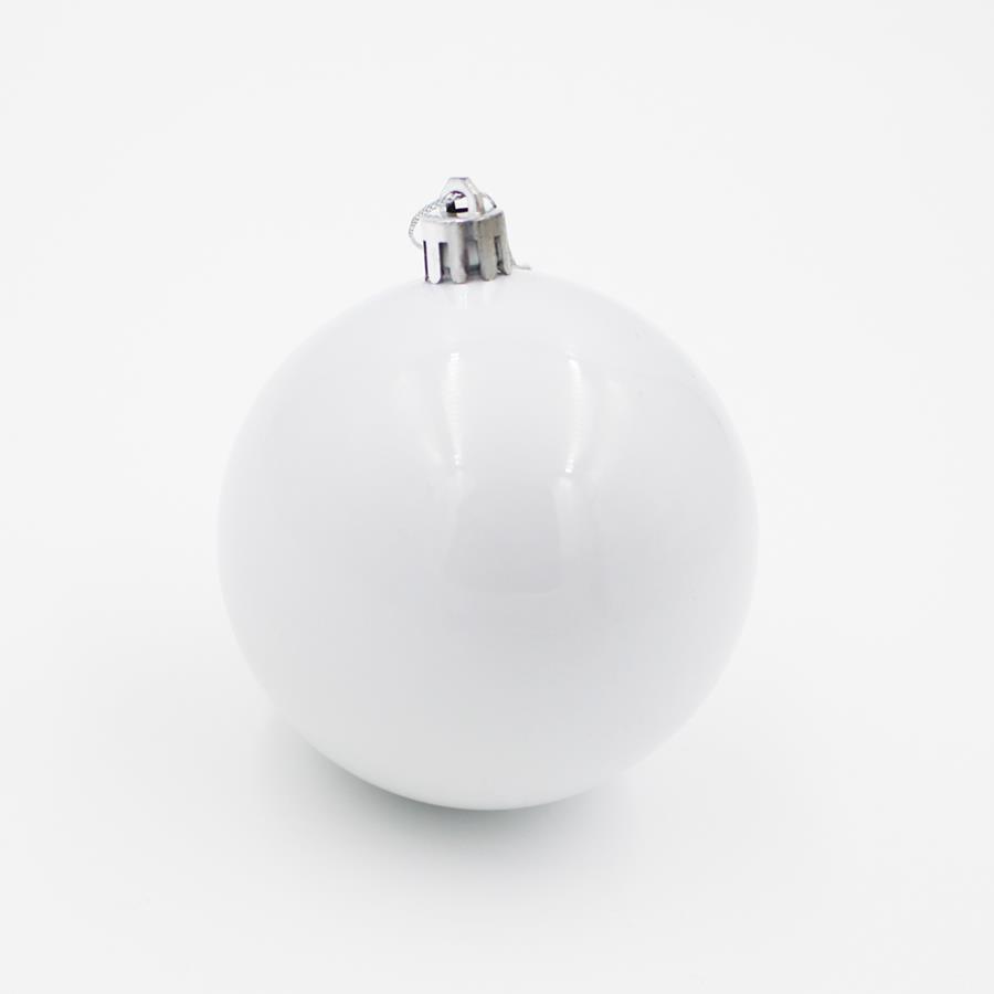 80mm Christmas Baubles WHITE 24 & 48 Packs Gloss