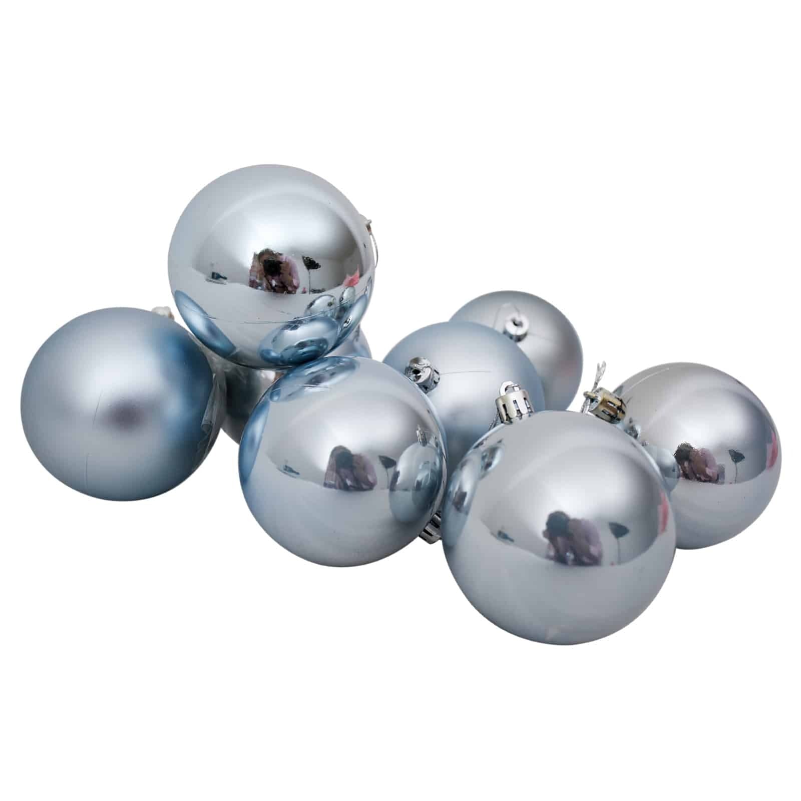 Baby Blue Christmas Baubles 80mm 48 Pack