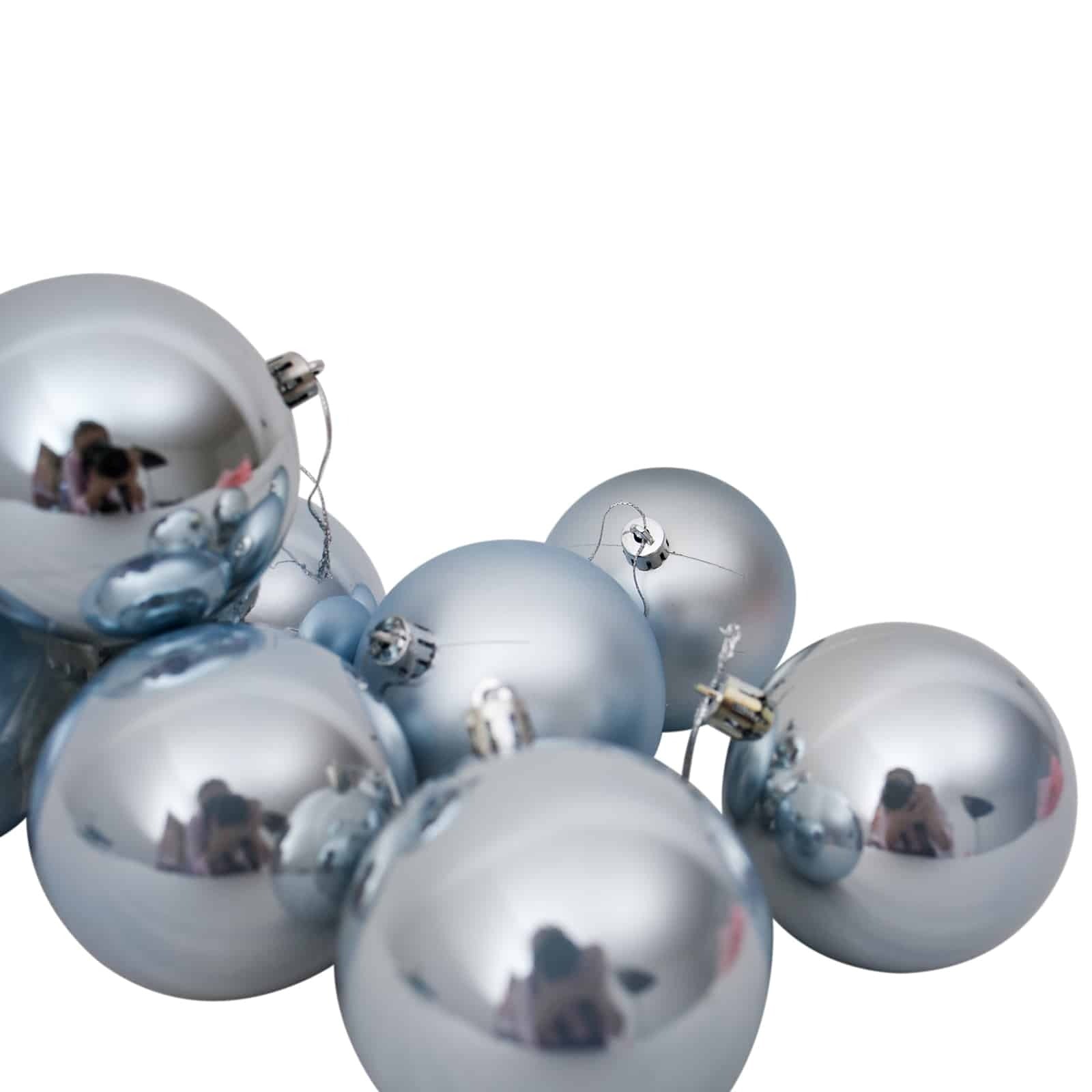 Baby Blue Christmas Baubles 80mm 48 Pack
