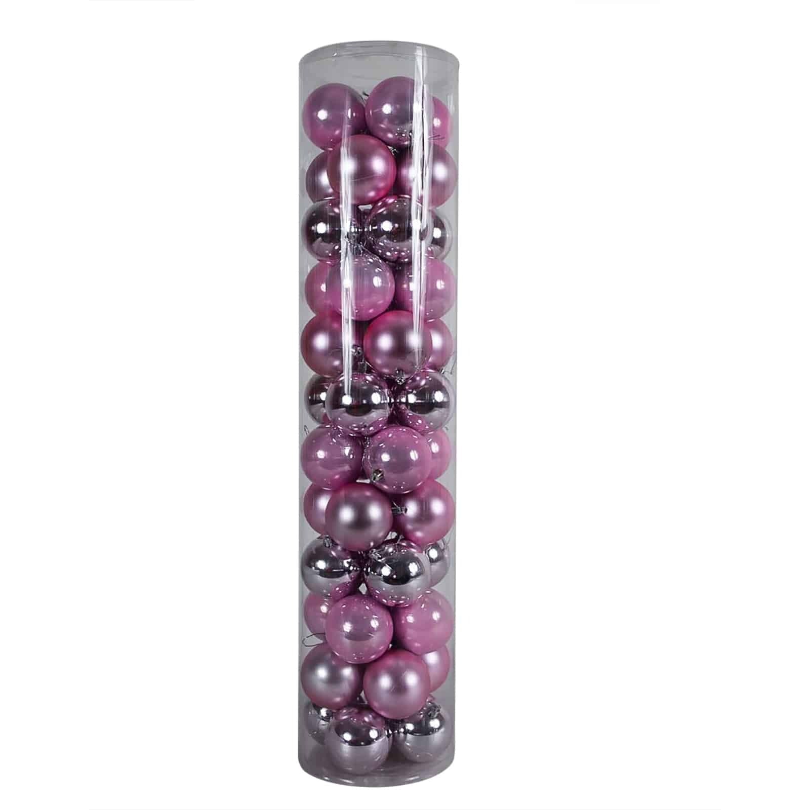 Baby Pink Christmas Baubles 80mm
