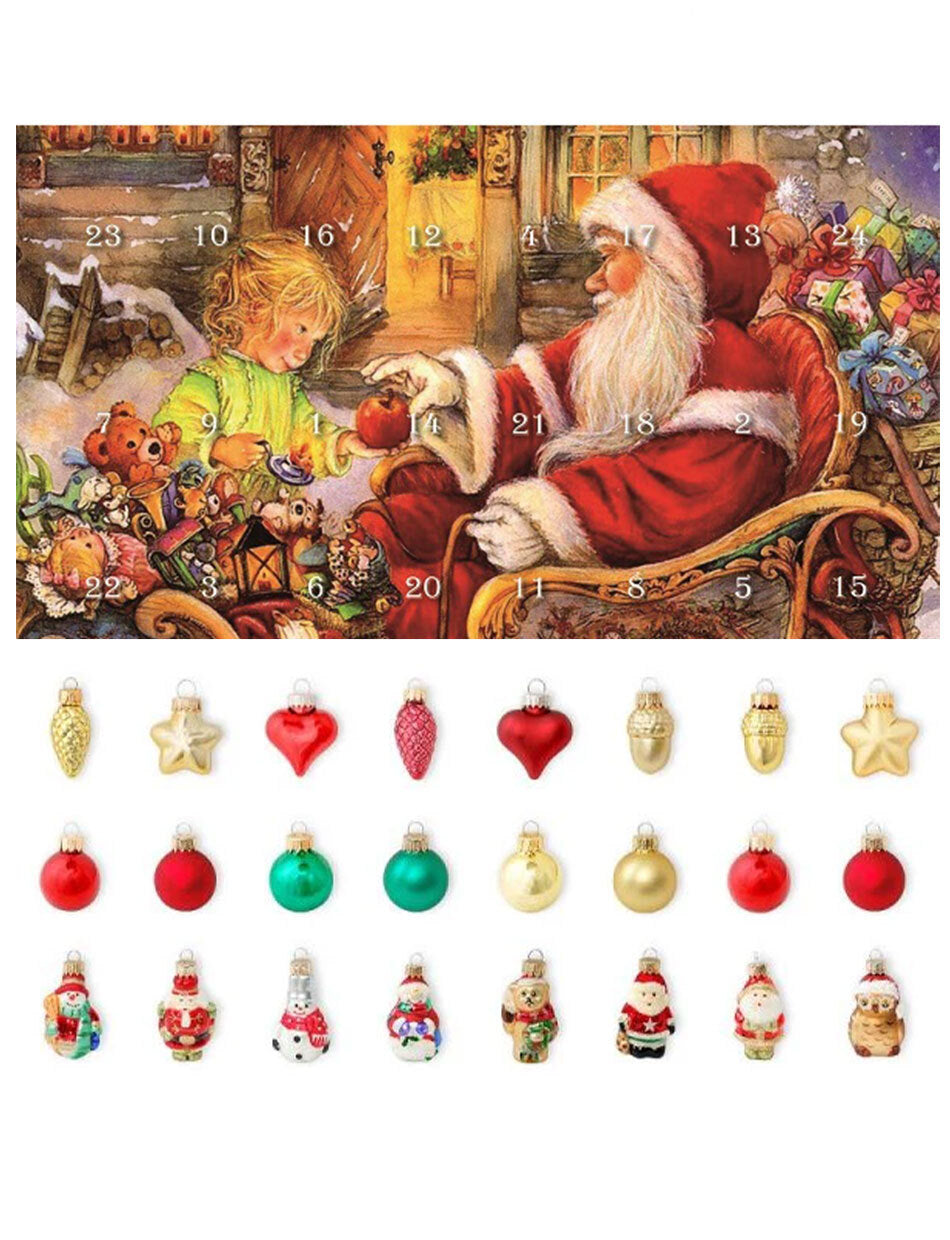 Glass Baubles Advent Calendar Set