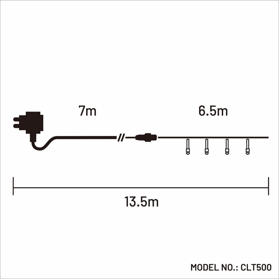 500 RED Led Connectable Cluster Light 6.5m