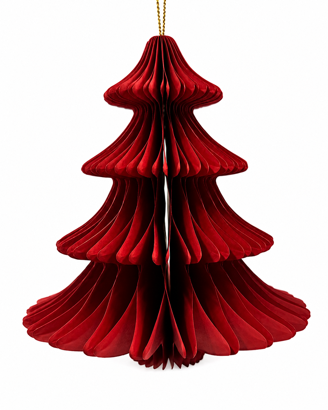 Red Christmas Tree Hanging Paper Decoration