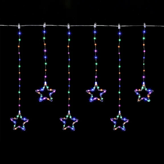 Waterfall Curtain With Stars - Multicolour