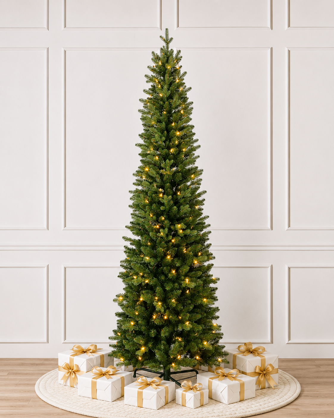 Kingsport Ultra Slim Pre lit Dual Colour Christmas Tree