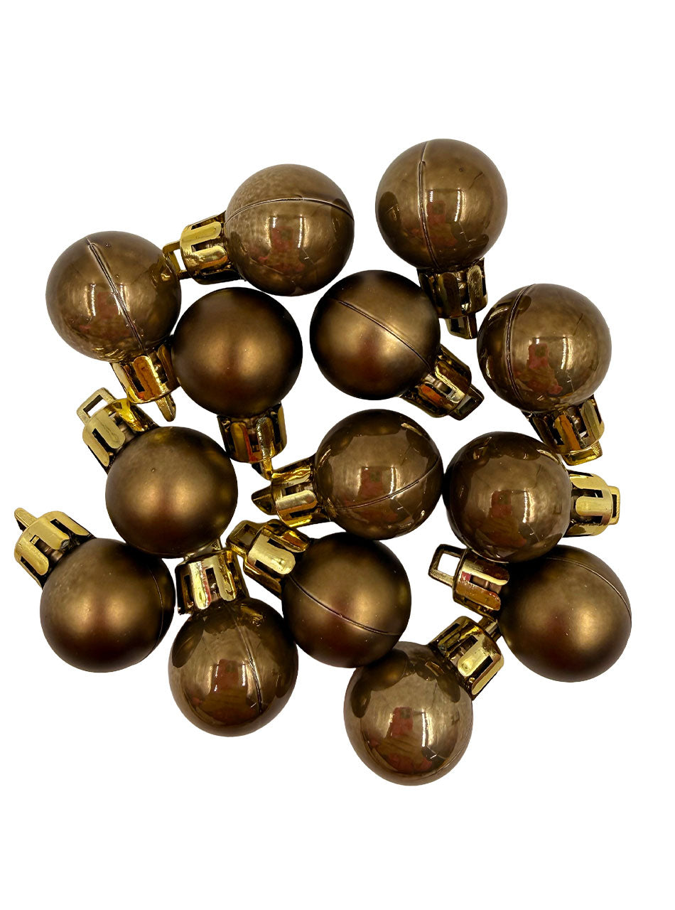 20mm Dark Taupe Christmas Baubles Pearl Matt 30 Pack