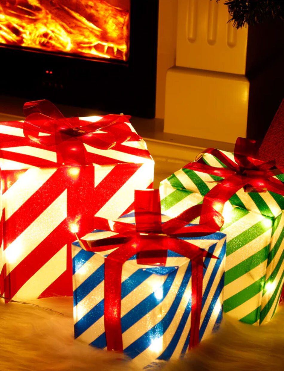 Christmas Motif Lit Gift Box