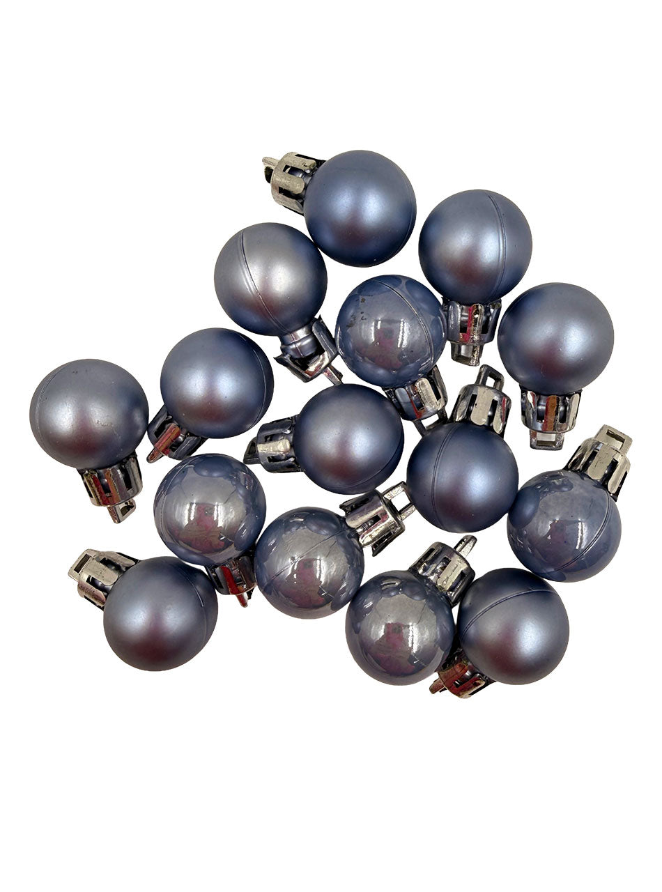 20mm Dusty Blue Christmas Baubles Pearl Matt 30 Pack
