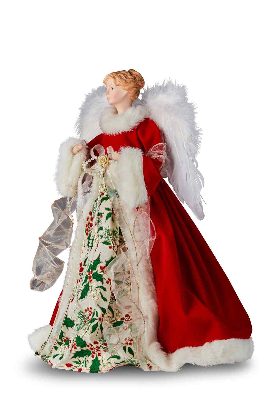 Holly Angel Christmas Tree Topper 41cm