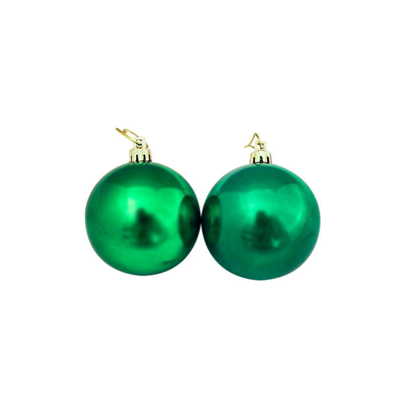 GREEN 70mm Christmas Baubles Gloss Pearl 48 Pack