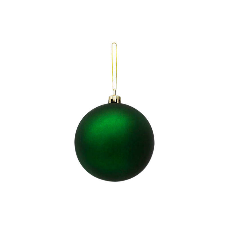 GREEN 70mm Christmas Baubles Gloss Pearl 48 Pack