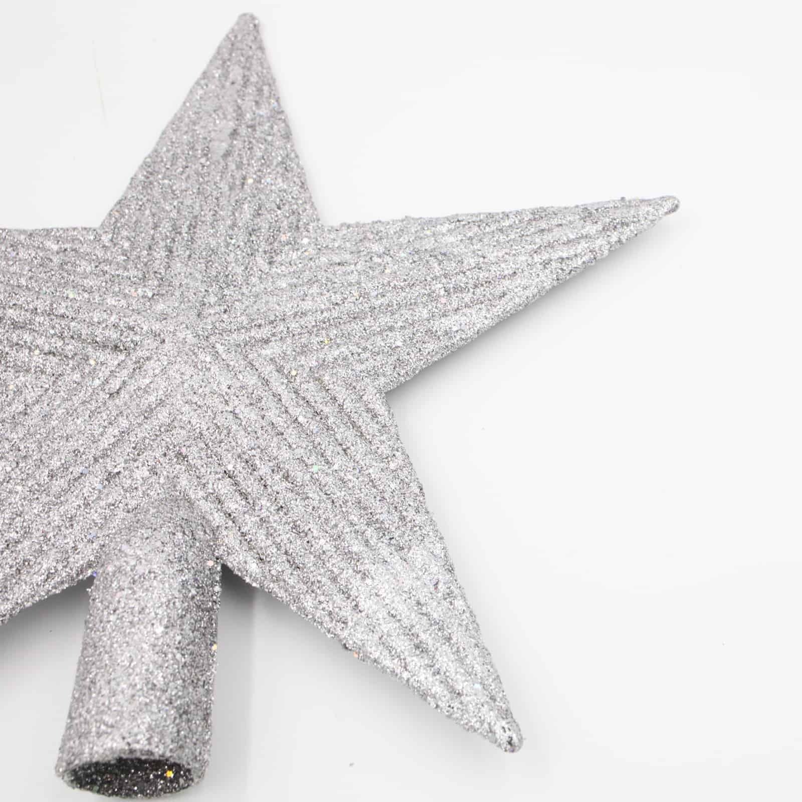LARGE SILVER TREE TOPPER STAR 195mm