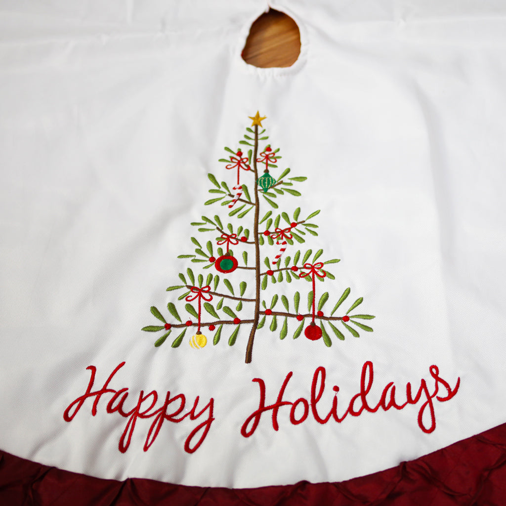 Happy Holidays Tree Skirt 1m / 100cm