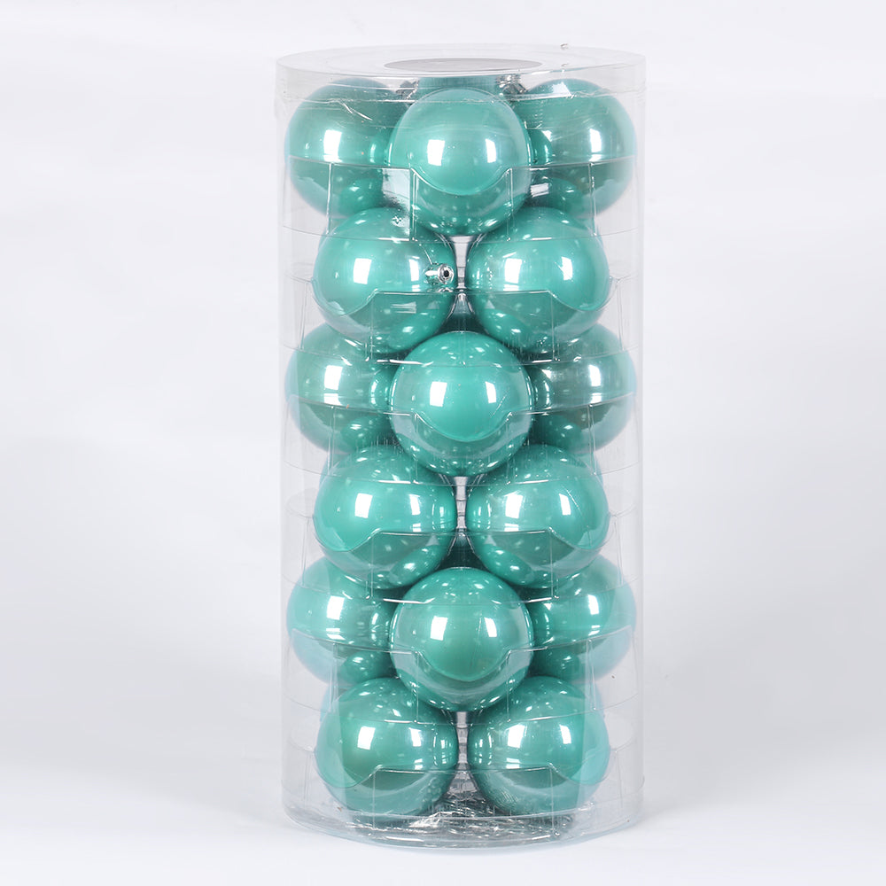 Tiffanie Blue Christmas Baubles 80mm Pearl Packs